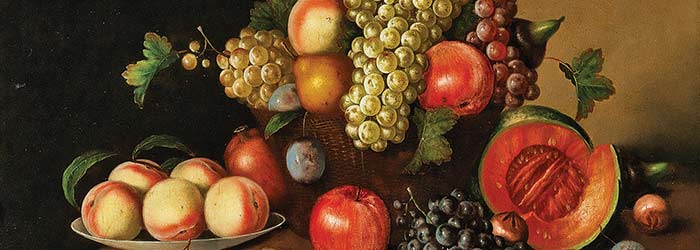 ₴ Репродукция натюрморт от 253 грн.: Большой фруктовый натюрморт - Зейтц Йоган Георг