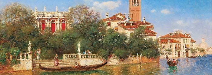 ₴ Репродукция городской пейзаж "Вид на Венецию" - Рико Мартин Ортега