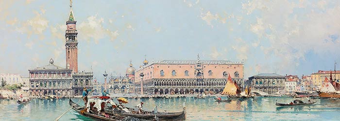 ₴ Репродукция городской пейзаж "Гранд-канал, Венеция" - Унтербергер Франц Рихард
